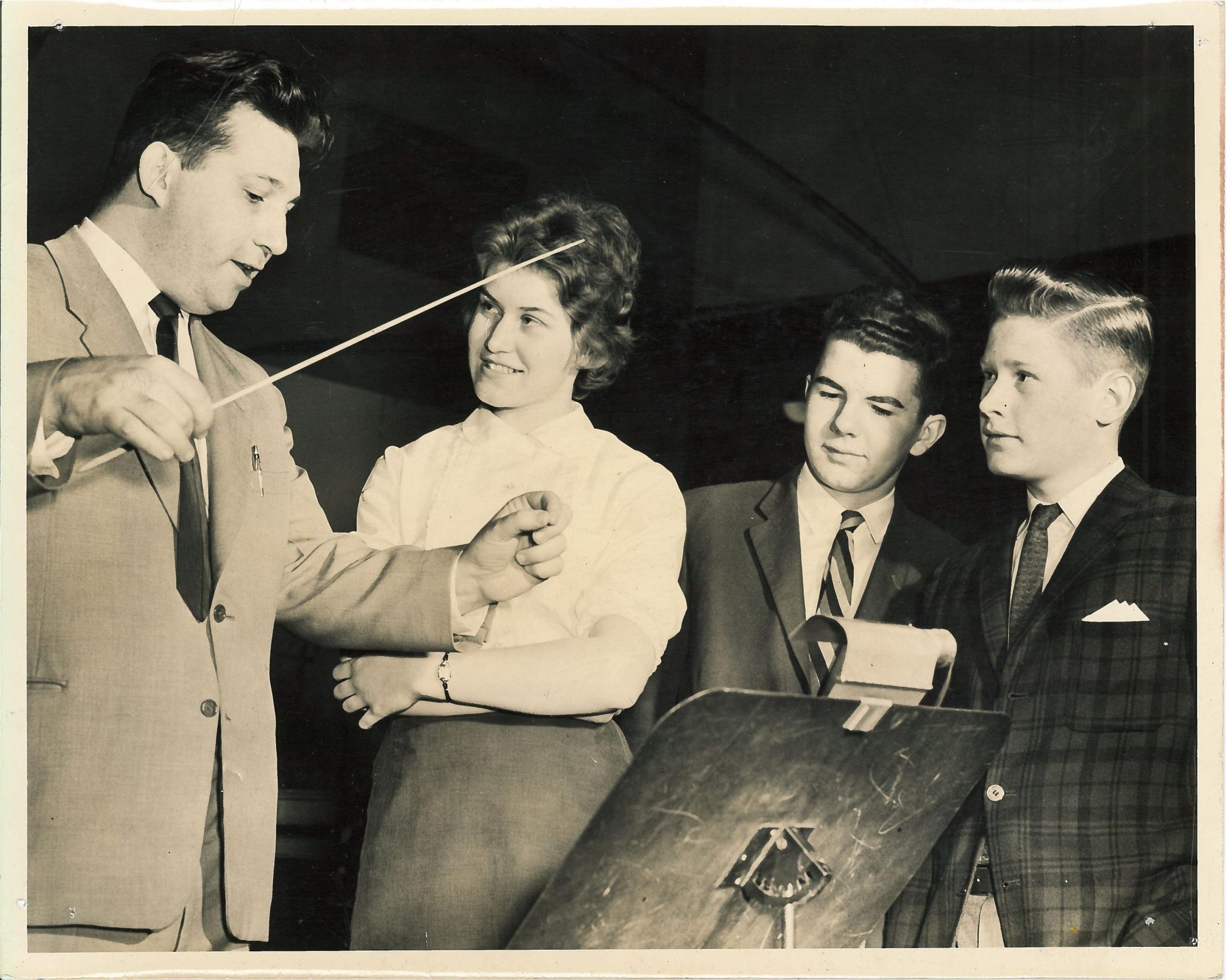 8 leonard pearlman 1960 students at rehearsal